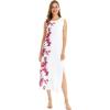 imageMatchable Couple Hawaiian Luau Men Shirt or Women Maxi Tank Dress in Watercolor OrchidWomen Red