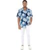 imageMatchable Couple Hawaiian Luau Shirt or VNeck Jumpsuit with Pockets in Pacific Palm NavyMen Pacific Palm Navy