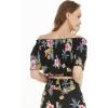 imageMatchable Couple Hawaiian Luau Shirt or Wide Legged Pants in Hibiscus BlackWomen Hibiscus Black Top