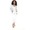 imageWomen Light Weight Rayon Casual Open Front Jacket Cardigan in Sandy Beach WhiteSandy Beach White Navy