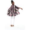 imageWomen Open Front Lightweight Kimono Tops in FloralPink Hibiscus Vine Black