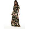 imageWomens Hawaiian Wide Legged with Pockets Jumpsuit in Cream RafelsiaBlack Rafelsia