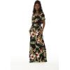 imageWomens Hawaiian Wide Legged with Pockets Jumpsuit in Cream RafelsiaBlack Rafelsia