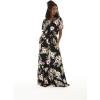 imageWomens Hawaiian Wide Legged with Pockets Jumpsuit in Hibiscus BlueHibiscus Black