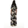 imageWomens Hawaiian Wide Legged with Pockets Jumpsuit in Hibiscus BlueHibiscus Black