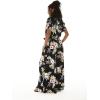 imageWomens Hawaiian Wide Legged with Pockets Jumpsuit in Hibiscus BlueHibiscus Black