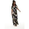 imageWomens Hawaiian Wide Legged with Pockets Jumpsuit in Hibiscus BlueHibiscus Black