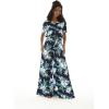 imageWomens Hawaiian Wide Legged with Pockets Jumpsuit in Orchid Breeze NavyOrchid Breeze Navy