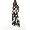 imageWomens Hawaiian Wide Legged with Pockets Jumpsuit in Wispy CereusWispy Cereus Black