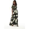 imageWomens Hawaiian Wide Legged with Pockets Jumpsuit in Wispy CereusWispy Cereus Black