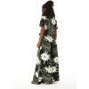 imageWomens Hawaiian Wide Legged with Pockets Jumpsuit in Wispy CereusWispy Cereus Black