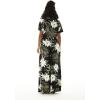 imageWomens Hawaiian Wide Legged with Pockets Jumpsuit in Wispy CereusWispy Cereus Black
