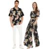 imageMatchable Couple Hawaiian Luau Shirt or Wide Legged Pants in Hibiscus BlackWomen Hibiscus Black