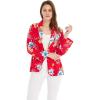 imageWomen Light Weight Rayon Casual Open Front Jacket Cardigan in HibiscusHibiscus Red