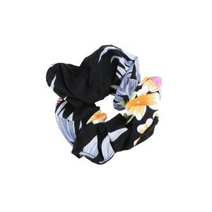 imageHawaii Hangover Hair Tie Scrunchies in Sunset Neon Pastel 1 PackHibiscus Black