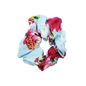 imageHawaii Hangover Hair Tie Scrunchies in Sunset Neon Pastel 1 PackPink Hibiscus Vine in Turquoise