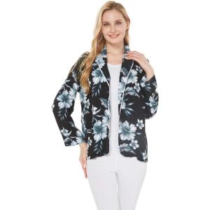 imageWomen Light Weight Rayon Casual Open Front Jacket Cardigan in BloomMidnight Bloom