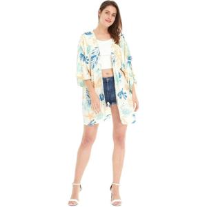 imageWomen Open Front Lightweight Kimono Tops in Sandy BeachSun Kissed Yellow