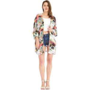 imageWomen Open Front Lightweight Kimono Tops in SunsetSunset Pastel