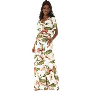 imageWomens Hawaiian Wide Legged with Pockets Jumpsuit in Cream RafelsiaCream Rafelsia