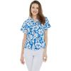 imageCouple Matching Hawaiian Luau Men and Women Shirts in Classic Vintage HibiscusBlue