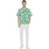 imageCouple Matching Hawaiian Luau Men and Women Shirts in Classic Vintage HibiscusGreen