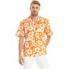 imageCouple Matching Hawaiian Luau Men and Women Shirts in Classic Vintage HibiscusOrange