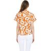 imageCouple Matching Hawaiian Luau Men and Women Shirts in Classic Vintage HibiscusOrange