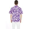imageCouple Matching Hawaiian Luau Men and Women Shirts in Classic Vintage HibiscusPurple
