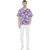 imageCouple Matching Hawaiian Luau Men and Women Shirts in Classic Vintage HibiscusPurple