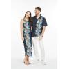 imageCouple Matching Luau Aloha Shirt Maxi Tank Dress Orchid Paradise NavyOrchid Paradise Navy