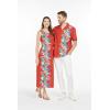 imageCouple Matching Luau Aloha Shirt Maxi Tank Dress Orchid Paradise NavyOrchid Paradise Red
