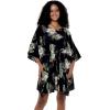 imageMatchable Couple Hawaiian Luau Shirt and Poncho Dress in Pineapple Garden BlackWomen Pineapple Garden Black