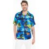imageMatchable Couple Hawaiian Luau Shirt or Kimono in Sunset BlueMen Sunset Blue