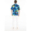 imageMatchable Couple Hawaiian Luau Shirt or Kimono in Sunset BlueMen Sunset Blue