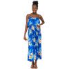 imageMatchable Couple Hawaiian Luau Shirt or Maxi Ruffle Dress in Hibiscus BlueMen Hibiscus Blue