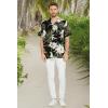 imageMatchable Couple Hawaiian Luau Shirt or Mermaid Ruffle Dress in Wispy Cereus BlackMen Wispy Cereus Black