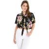 imageMatchable Couple Hawaiian Luau Shirt or Tie Front Top in Hibiscus BlackMen Hibiscus Black