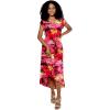 imageMatchable Couple Hawaiian Luau Shirt or Wrap Ruffle Dress in Sunset RedWomen Sunset Red