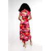 imageMatchable Couple Hawaiian Luau Shirt or Wrap Ruffle Dress in Sunset RedWomen Sunset Red