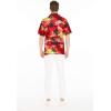 imageMatchable Couple Hawaiian Luau Shirt or Wrap Ruffle Dress in Sunset RedWomen Sunset Red