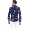 imageMatchable Family Hawaiian Luau Men Women Girl Boy Clothes in Classic Map Flamingo NavyMen Long Sleeve