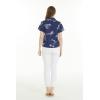 imageMatchable Family Hawaiian Luau Men Women Girl Boy Clothes in Classic Map Flamingo NavyWomen Shirt