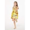 imageMatchable Family Hawaiian Luau Men Women Girl Boy Clothes in Sunset YellowGirl Elastic Strap