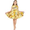 imageMatchable Family Hawaiian Luau Men Women Girl Boy Clothes in Sunset YellowGirl Fit and Flare