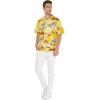 imageMatchable Family Hawaiian Luau Men Women Girl Boy Clothes in Sunset YellowMen Short Sleeve