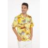 imageMatchable Family Hawaiian Luau Men Women Girl Boy Clothes in Sunset YellowMen Short Sleeve