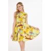 imageMatchable Family Hawaiian Luau Men Women Girl Boy Clothes in Sunset YellowWomen Fit and Flare