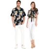 imageMatchable Couple Hawaiian Luau Shirt or Tie Front Top in Hibiscus BlackMen Hibiscus Black