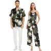 imageMatchable Couple Hawaiian Luau Shirt or VNeck Jumpsuit with Pockets in Wispy Cereus BlackMen Wispy Cereus Black